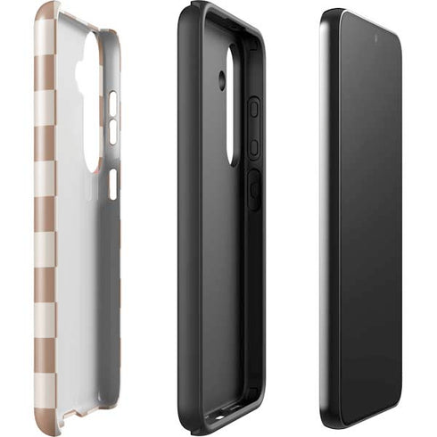 Neutral Checkered Galaxy S24 Plus Impact Case
